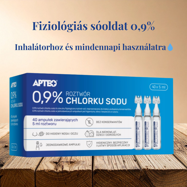 Fiziológiás sóoldat 0,9% – 40 db x 5 ml ampulla