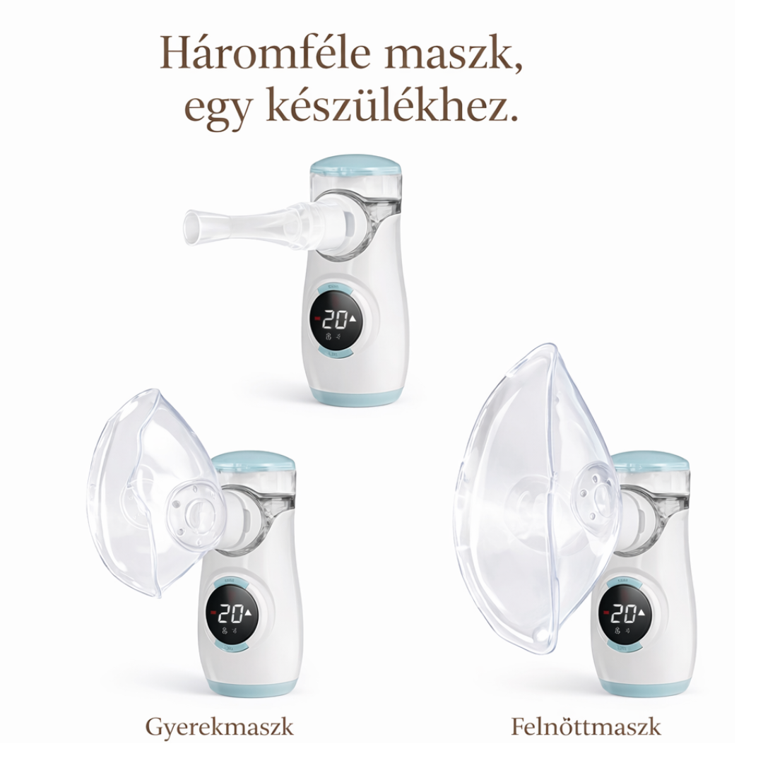 EasyCarry Inhalátor + Ajándék 5×5 ml Sóoldattal💧