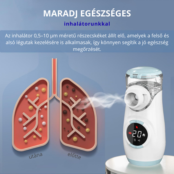 EasyCarry Inhalátor + Ajándék 5×5 ml Sóoldattal 💧