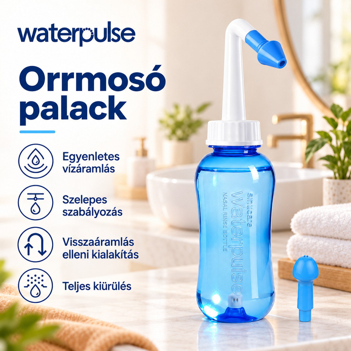 Waterpulse Nasal 300 orrmosó palack 300 ml