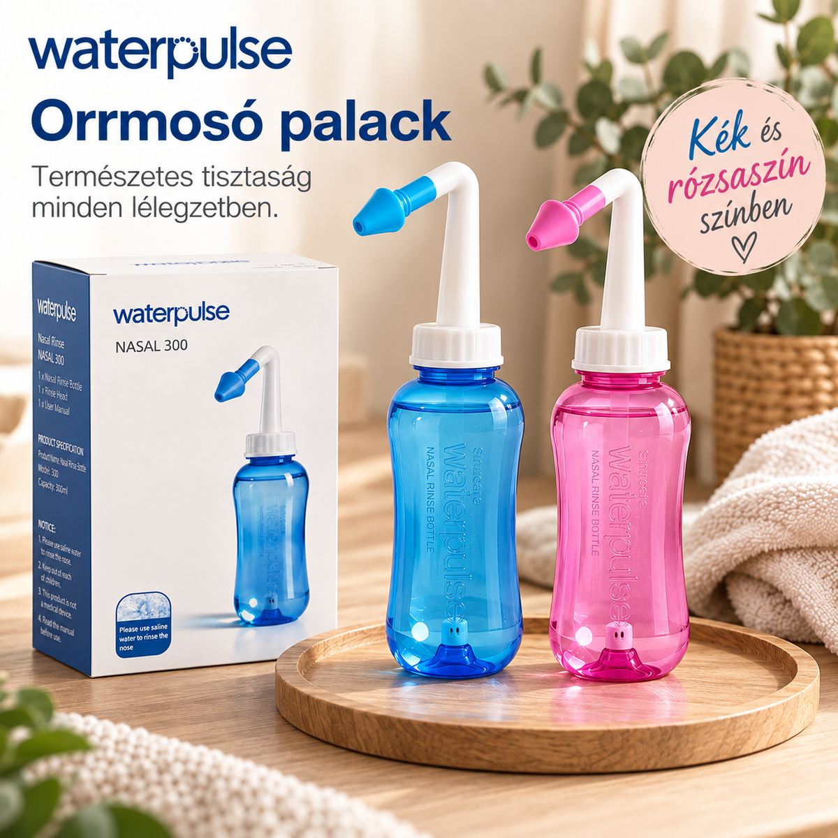 Waterpulse Nasal 300 orrmosó palack 300 ml